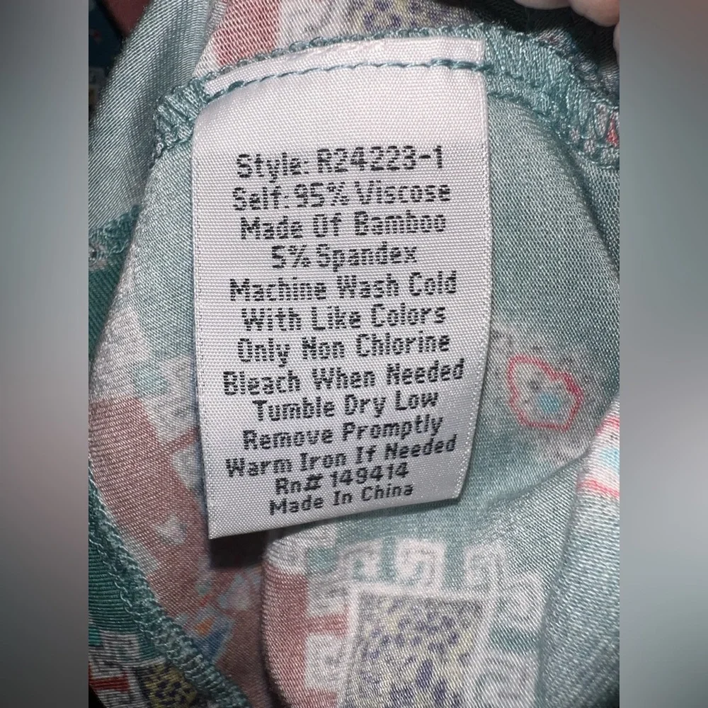 JOHNNY WAS Prisma V Neck Top T Shirt Kimono Sleeve Floral Large NWT - Picture 5 of 7